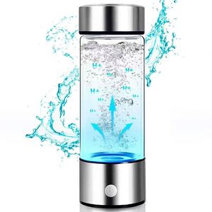 Bouteille d'eau portable rechargeable en verre enrichie en hydrogène avec couvercle, ioniseur de voyage, tasse cadeau, isolation thermique de luxe - Product Image 1