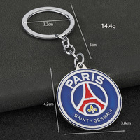 Porte-clés de football en alliage de zinc coloré, style moderne, avec pendentif, breveté, cadeau de collection pour les fans, anneau métallique durable