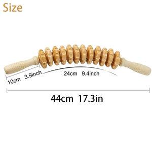 Rodillo meridiano masajeador de madera de doce ruedas para ejercicio de brazo de cuello de cintura trasera con función de empuje para aplicación de pie de yoga - Product Image 6