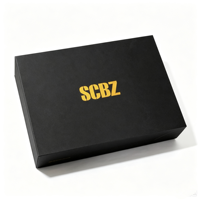 Boîte cadeau pliable en carton noir de luxe avec logo personnalisé, étanche, écologique, fermeture magnétique, poignée, laminage mat