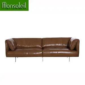 Moderne design luxus wohnzimmer möbel leder 3 sitzer sofa für hause