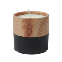 Vente en gros de pots à bougies en céramique personnalisés, supports uniques mats de style nordique avec couvercles en bois pour la fabrication de bougies et la décoration intérieure
