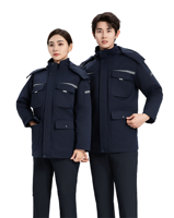 Combinaison de travail hiver épaisse en polyester rembourrée, anti-froid, protection professionnelle unisexe, manteau d'usine chaud, ensemble deux pièces détachable