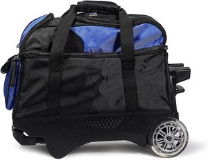 Bolsa de bolos Brunswick multiusos con ruedas y un amplio compartimento para zapatos, estilo vintage, con capacidad para dos bolas. - Product Image 5