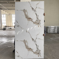 Panneau mural décoratif en PVC imitation marbre, ignifuge, 3 mm, pierre artificielle, design pour revêtement intérieur de salon