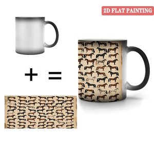 Custom Print Blank Mug Frosted Black 11oz <b>Ceramic</b> Heat Activated Color Changing Coffee <b>Cup</b> - Product Image 4