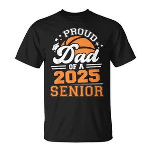 T-Shirt da Basket per Papà Orgoglioso 2025 - Laureato Senior - Design Promozionale Personalizzabile per l'Anno di Laurea - Product Image 1