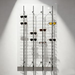 Tùy chỉnh LED thắp sáng Acrylic kính hiển thị đứng Wall Mount Kính mát hiển thị giá có thể khóa quang khung hiển thị thanh - Product Image 1