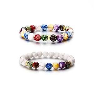Manevi şanslı doğal boncuk bilezik 7 çakra şifa taşı bilezik Yoga 7 chaDIY el yapımı takı boncuklu bilezikler - Product Image 4
