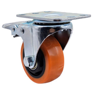 Drehbare Bremsrollen 360° Doppelt Verriegelbare Geräuschlose PU/PVC PP-Räder Kugellager 80kg Tragfähigkeit für Transportwagen - Product Image 2