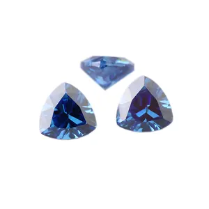 Personalização de tamanho solto pedra preciosa 27 # aquamarine cor 8x8mm cz pedra trilhão forma solta zircônia cúbica