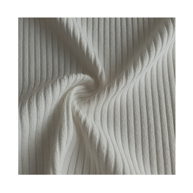 Wholesale Cotton Blend Rib Cotton Viscose Polyester Spandex 3*3 Rib Heavy Weight Fabric for Clothing