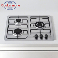 Fabricant Vente en gros Cuisinière en acier inoxydable encastrée à 3 brûleurs pour la cuisine à domicile
