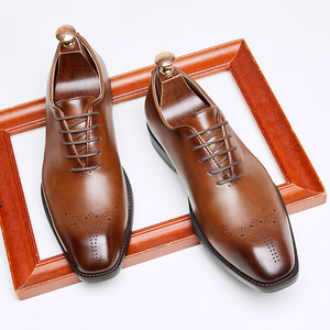 Luxurious custom-made high-quality leather Oxford business formal suit, with laces and classic men's <b>shoes</b> - Product Image 2