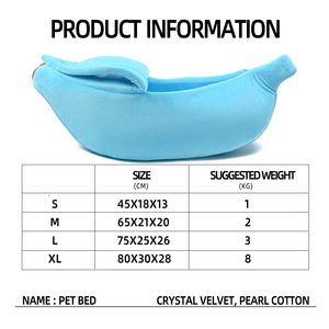 Lit de grotte anti-dérapant en éponge douce banane design pour petit chien et chat Vente en gros - Product Image 3