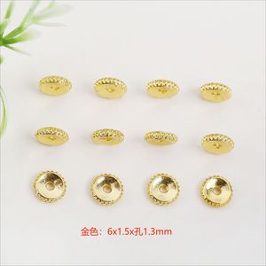 Gold Plated Concave Gear Washer Round <b>Spacer</b> Bead For Jewelry DIY Bracelet Necklace Making Components 18K Finish - Product Image 2