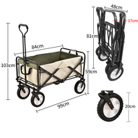 Chariot de transport pliable pour extérieur, camping, plage, pique-nique, chariot de camping pliable pour enfants, capacité 100 kg, acier