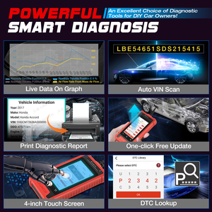 Herramienta de Diagnóstico OBD2 LAUNCH X431 CRE205, Funciona con Sistema ABS, Airbag, SRS, EPB, Aceite, TPMS, SAS, 16 Servicios de Reinicio, Similar a <span class=keywords><strong>CRP129E</strong></span>, Escáner OBD para Automóviles - Product Image 4