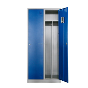 Armoires de rangement pour vêtements en acier bleu moderne à 2 portes, armoire métallique pliable pour l'école, la salle de sport, l'hôpital, l'atelier, en vente - Product Image 1