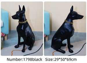 Escultura de Perro <span class=keywords><strong>Doberman</strong></span> de Fibra de Vidrio de Tamaño Real, Estatua <span class=keywords><strong>Grande</strong></span> para Exteriores, Exhibición en Tiendas, Figura Personalizada, Adornos Realistas de Mascotas - Product Image 4