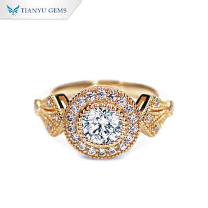 Bague Tianyu en argent sterling 925 avec moissanite, 2 couleurs, bande pavée luxueuse et scintillante pour les fêtes, les cocktails et les sorties nocturnes - Product Image 2