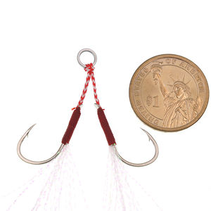 Hameçon double de pêche pour leurres de pêche à pas lent Hameçons d'assistance à la pêche OEM Image lumineuse Hameçons de sport Emballage OPP - Product Image 4