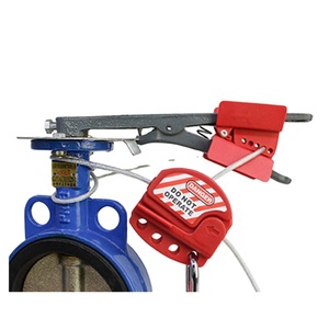 Verrou de sécurité pour vanne papillon réglable avec câble rouge en polypropylène PP de 4 mm, type cadenas pour porte, compatible BOZZYS - Product Image 1