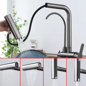 <span class=keywords><strong>Mitigeur</strong></span> moderne à <span class=keywords><strong>double</strong></span> poignée en acier inoxydable 304 Robinet d'évier Robinet d'eau potable Robinet de cuisine extractible Filtre de robinet - Product Image 5