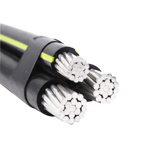 Kabel Ali-cable Bundel Udara Tegangan Rendah Kabel Listrik Konduktor Aluminium Dupleks Kabel ABC 3 Fase