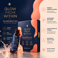 Collagène RTD pour femmes, 50 ml, flacon en verre concentré, boisson beauté pour les marchés asiatiques et occidentaux, coffret cadeau de 10 ou 30 shots