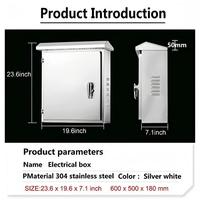Boîtier électrique étanche IP67 en acier inoxydable 304 pour extérieur, montage mural, avec plaque de fixation