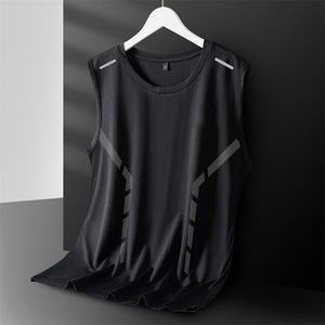 BOTTCOOLA 2025 gilet en soie glacée pour hommes en été à séchage rapide maille <span class=keywords><strong>sans</strong></span> manches T-<span class=keywords><strong>Shirt</strong></span> <span class=keywords><strong>grande</strong></span> <span class=keywords><strong>taille</strong></span> hommes ample Sport Camisole - Product Image 6