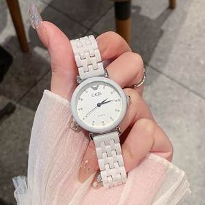 Reloj de Pulsera de Cuarzo para Mujer, Vintage, Blanco, de Cerámica, Minimalista, Ligero, de Lujo, Elegante y Moderno - Product Image 3