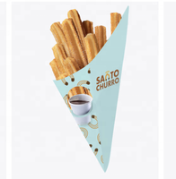 Porte-frites jetable biodégradable de qualité alimentaire, emballage en papier, boîte de Churros chauds
