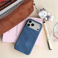 Étui de téléphone semi-couvrant élégant pour iPhone 11 12, coque de téléphone en toile denim de couleur unie anti-chute pour iPhone 17 16 15 Promax