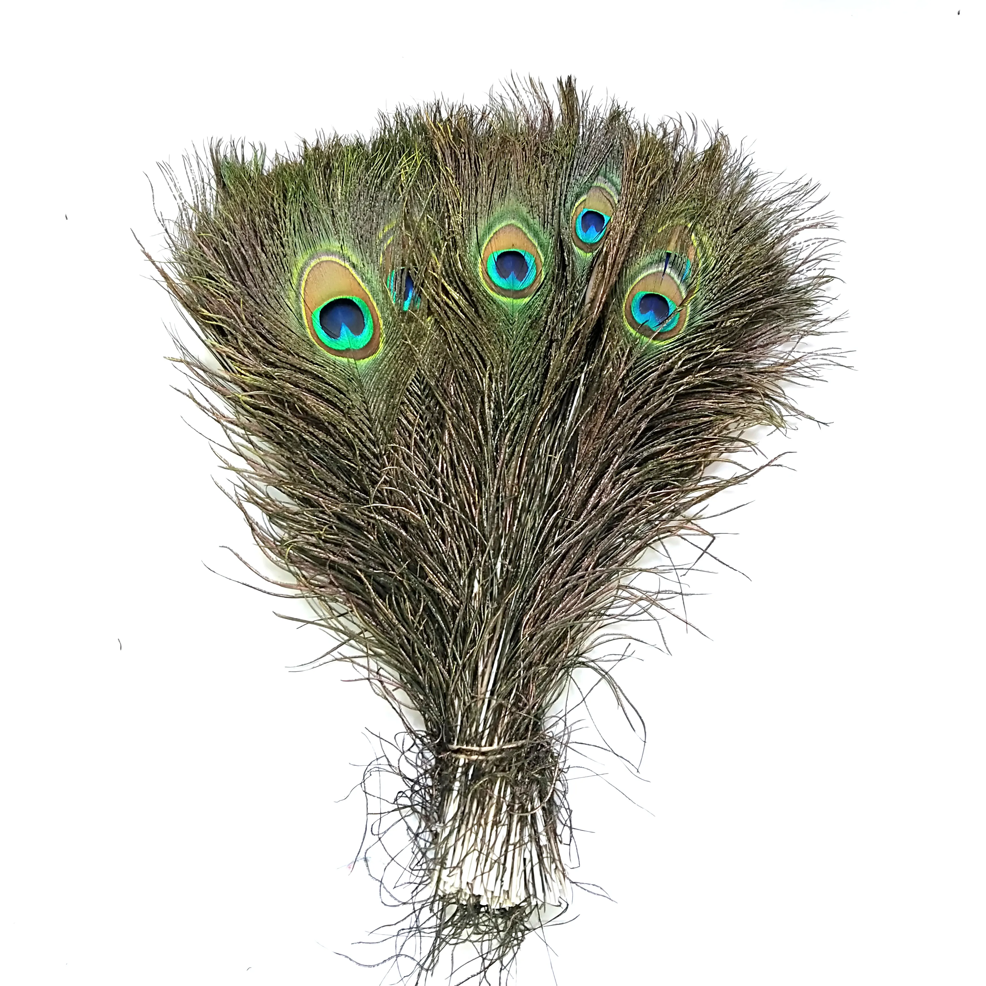 Plumas de pavo real de 25-30cm teñidas al por mayor para manualidades