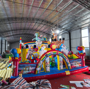 Castillo Inflable de PVC para Exteriores, <span class=keywords><strong>Parque</strong></span> <span class=keywords><strong>Infantil</strong></span>, <span class=keywords><strong>Juguete</strong></span>, Castillo de Juegos, Capacidad para 80 Personas, Fácil de Instalar - Product Image 3