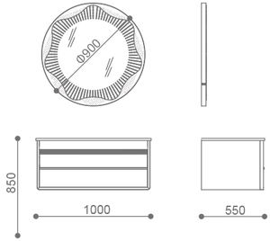 BNITM Vanités <span class=keywords><strong>de</strong></span> salle <span class=keywords><strong>de</strong></span> bain modernes Miroir circulaire <span class=keywords><strong>de</strong></span> <span class=keywords><strong>forme</strong></span> intelligente Armoire <span class=keywords><strong>de</strong></span> salle <span class=keywords><strong>de</strong></span> bain <span class=keywords><strong>de</strong></span> luxe flottante avec lavabo - Product Image 6