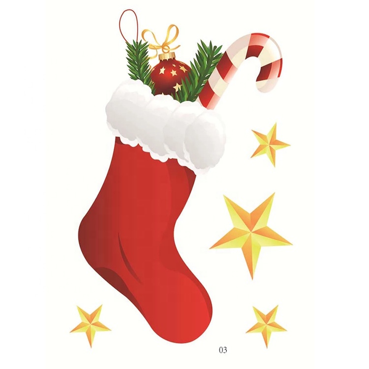 Прозрачная Рождественская оконная статическая липкая наклейка