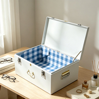 Boîte de rangement métallique personnalisée verrouillable, coffre organisateur décoratif, armoire à outils domestique, vente en gros