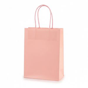 Bolsas de Papel Kraft Rosa Reciclables y Ecológicas para Compras al por Mayor LH, con Logotipo Personalizado Impreso y Cinta, para Supermercados y Alimentos - Product Image 1