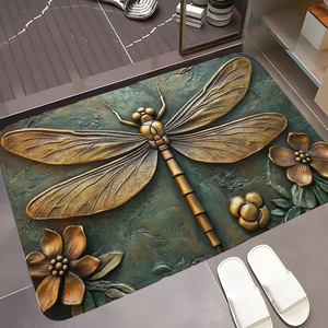 Temu – tapis de porte imprimé libellule, rectangulaire, en Polyester, résistant aux taches, pour usage domestique, absorbant, design original - Product Image 1