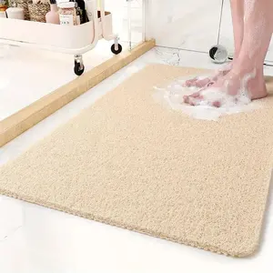 Paillasson d'entrée en PVC pour la maison, tapis de sol à anneaux en soie, tapis antidérapant et anti-poussière, tapis de porte à coupe libre