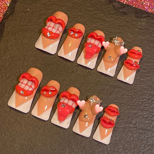 <span class=keywords><strong>Uñas</strong></span> Postizas Hechas a Mano de Alta Calidad, <span class=keywords><strong>Uñas</strong></span> Artificiales de Lujo con Diseños Únicos, Fáciles de Usar, Decoración de Estilo Nuevo - Product Image 1