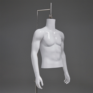 Mannequin demi-corps réglable en plastique AFELLOW, mâle/femelle, à suspendre, avec base métallique pour présentation de vêtements - Product Image 5
