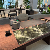 Nouvelle table à thé en bois de noyer noir de style chinois, table à thé en bois massif avec dalle de granit haut de gamme, adaptée au salon, à un usage domestique