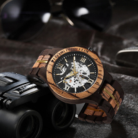 KUNHUANG 1030 grosir jam tangan kayu mekanis pria jam tangan kayu
