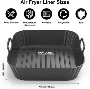 <span class=keywords><strong>Chefman</strong></span> ถาดทอดอาหาร6 8.5QT นำกลับมาใช้ใหม่ได้อุปกรณ์ไมโครเวฟ-ซิลิโคนสี่เหลี่ยมขนาด9นิ้วถาดอบขนาดใหญ่ - Product Image 2