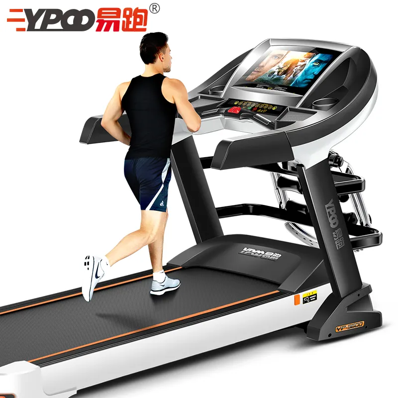 Недорогая беговая дорожка YPOO с большим экраном для домашнего использования, тренажерный зал, фитнес-тренажер, беговая дорожка, Спортивная моторизованная беговая дорожка
