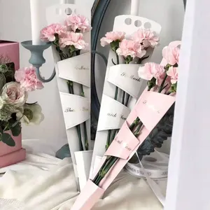 フラワーショップ卸売カスタムロゴとサイズリサイクル可能なフラワーペーパーボックス芸術的な単一のバラの花